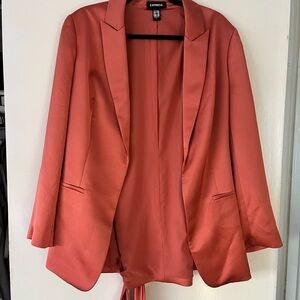 Express Pink Blazer Modern Oversized Suit Jacket